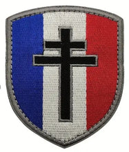 Charger l&#39;image dans la galerie, Ecusson &quot;France croix de Lorraine&quot; forme blason
